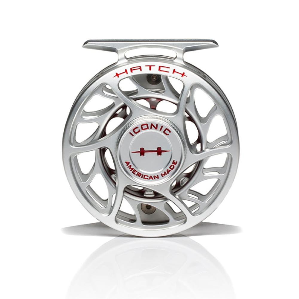 Hatch Iconic Fly Reel - 3 Plus in Clear Red Rear View